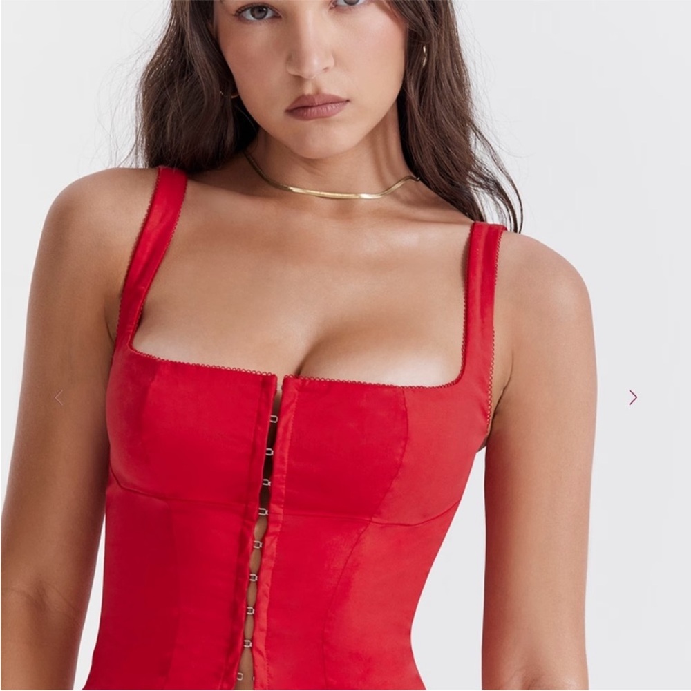 House of CB Red Corset Top